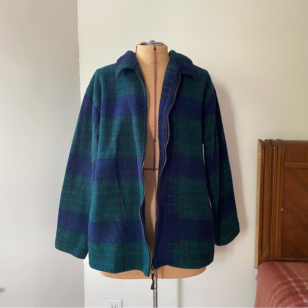 Vintage Plaid Fleece Chore Jacket
